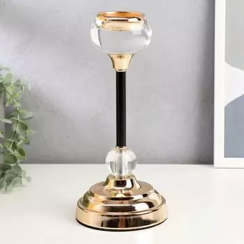 Подсвечник Плавность цвет: золотой, черный (12х12х26 см)