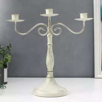 Подсвечник Прованс цвет: белый (30х13х31 см)