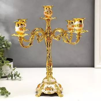 Подсвечник Розы. Белая эмаль (30х30х32 см)