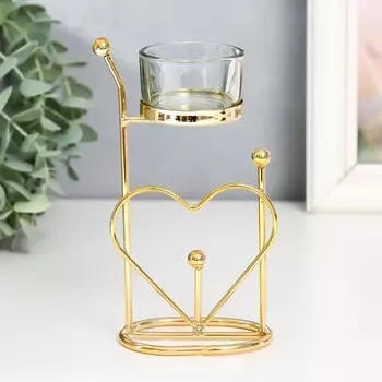 Подсвечник Сердце. Шарики (9х5х17 см)