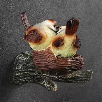 Подвеска Гнездо с серыми птицами (17х10х17 см)