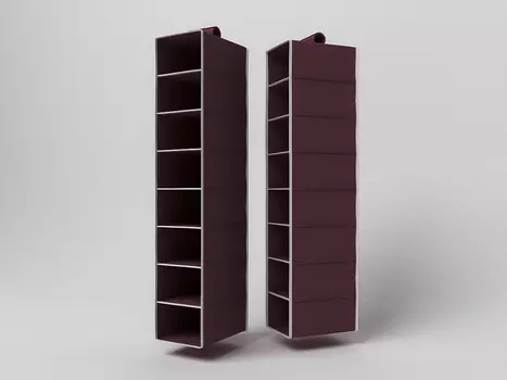 Подвесной кофр-органайзер для обуви и бытовых мелочей Классик цвет: бордовый (22х30х120 см)