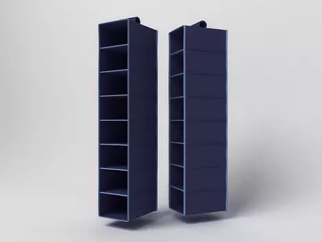 Подвесной кофр-органайзер для обуви и бытовых мелочей Классик цвет: синий (22х30х120 см)