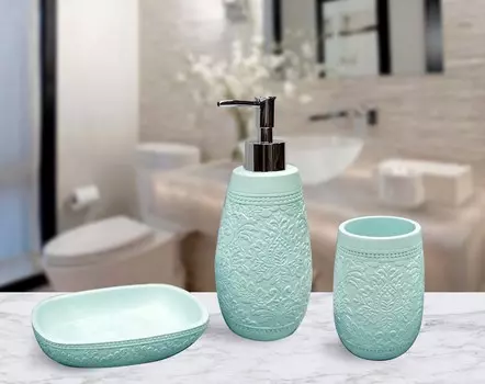 Набор для ванной Lilliana цвет: бирюзовый (универсальный)