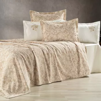 Постельное белье с одеялом-покрывалом Katrina цвет: бежевый (евро макси)