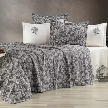 Постельное белье с одеялом-покрывалом Merion цвет: темно-серый (евро макси)