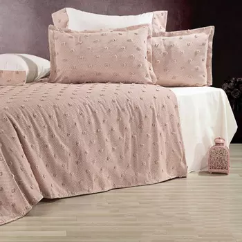 Постельное белье с одеялом-покрывалом Marlen цвет: пудровый (евро макси)