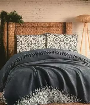 Постельное белье с одеялом-покрывалом Mona цвет: синий (king size (евро макси))