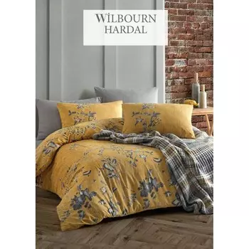 Постельное белье с одеялом-покрывалом Wilbourn цвет: горчичный (2 сп. евро)