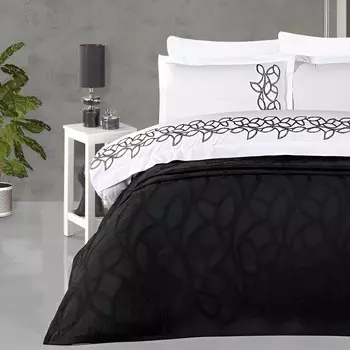 Постельное белье с покрывалом Bella цвет: черный (евро)