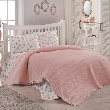 Постельное белье с покрывалом Doroti цвет: розовый (евро макси)
