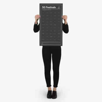 Постер 50 фестивалей которые нужно посетить в жизни (35х64 см)