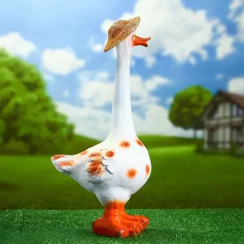 Садовая фигура Гусь в шляпе малый (51х25 см)