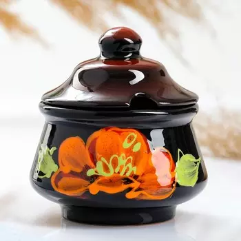 Сахарница Мак на черном (500 мл)