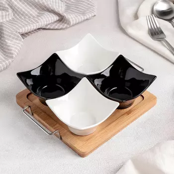 Салатник Инь-Янь.Квадрат (80 мл - 4 шт)