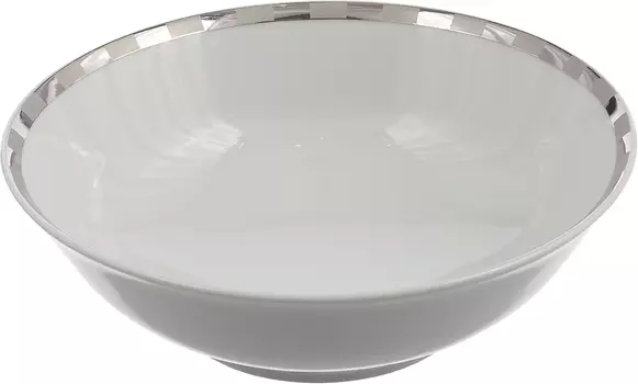 Салатник круглый Опал. Платиновые пластинки (16 см)