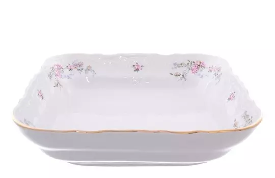 Салатник квадратный Bernadott. Дикая роза (25 см)