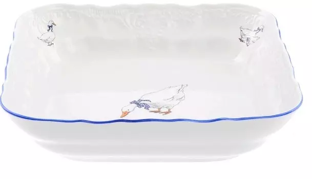 Салатник квадратный Bernadott. Гуси (16 см)