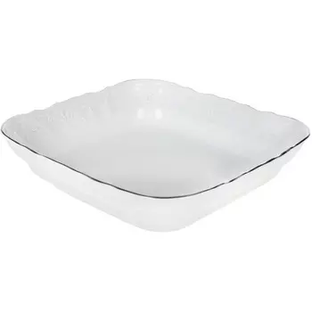 Салатник квадратный Bernadott. Отводка платина (16 см)