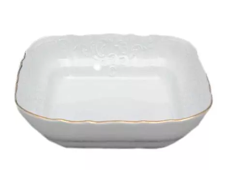 Салатник квадратный Bernadotte. Отводка золото (16 см)