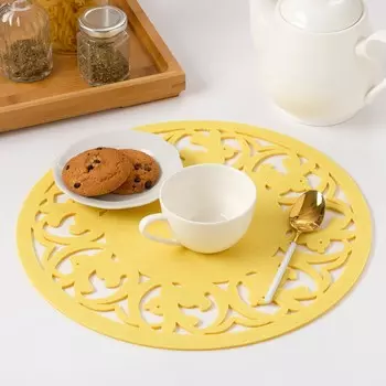 Салфетка декоративная Пасха цвет: желтый (30 см)