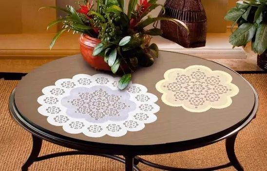 Салфетка Glaze цвет: белый (круглая 50 см)