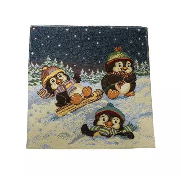 Салфетка Пингвины на Санках (32х32 см)