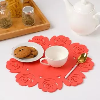 Салфетка Tsvety Цвет: Розовый (круглая 30 см)