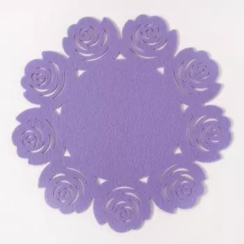 Салфетка Цветы цвет: сиреневый (круглая 30 см)