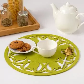 Салфетка Tyulpany Цвет: Зелёный (круглая 30 см)