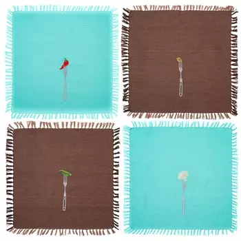 Салфетки Бон Аппетит цвет: коричневый, бирюзовый (40х40 см - 4 шт)