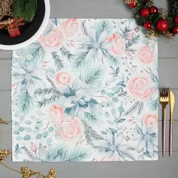 Салфетки Christmas flowers (46х46 см - 4 шт)