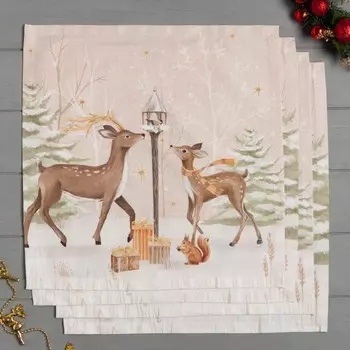 Салфетки Christmas snowman (40х40 см - 4 шт)