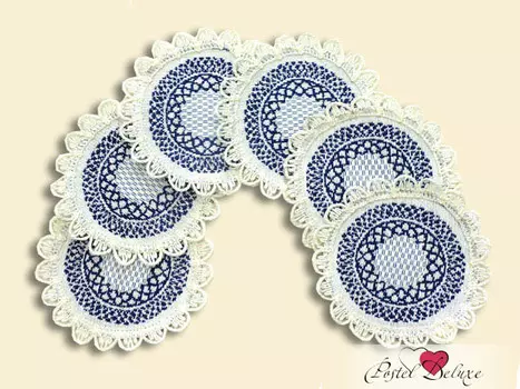 Салфетки Гжель (круглая 12 см -6 шт)