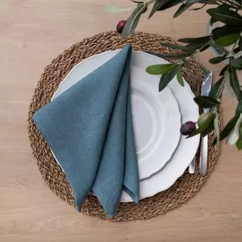 Салфетки Ибица цвет: голубой (43х43 см - 4 шт)