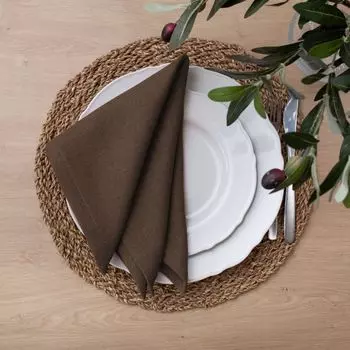 Салфетки Ибица цвет: шоколадный (43х43 см - 4 шт)