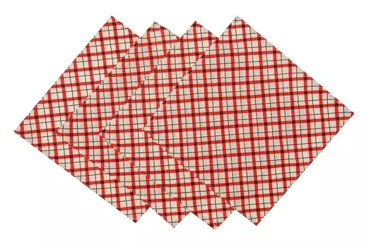 Салфетка Клетка цвет: красный (35х35 см - 4 шт)