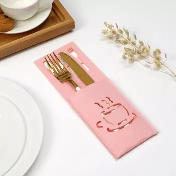 Салфетки Kofe цвет: розовый (9х25 см)