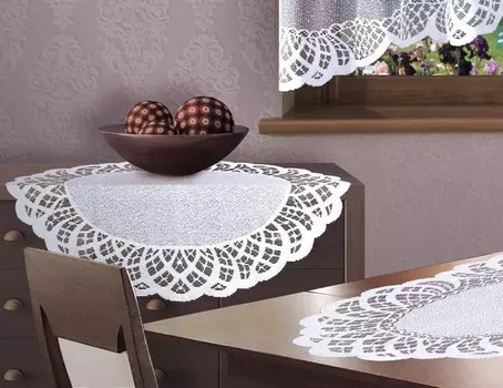 Салфетки Лусиан цвет: белый (круглая 80 см)