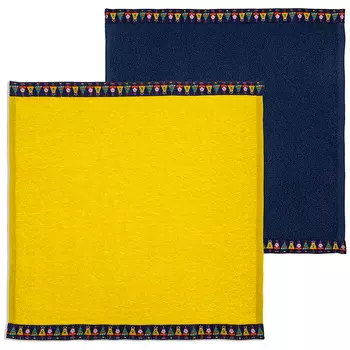 Салфетки Новогодняя фея цвет: синй, желтый (40х40 см - 2 шт)