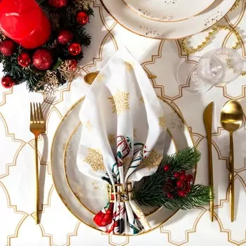 Салфетки Новогодняя ярмарка цвет: белый (40х40 см - 4 шт)