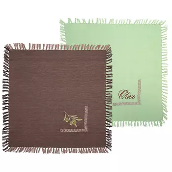 Салфетки Олива цвет: коричневый, фисташковый (40х40 см - 2 шт)