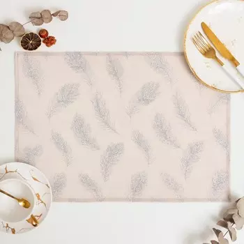 Салфетки Перья цвет: серебряный (30х45 см)