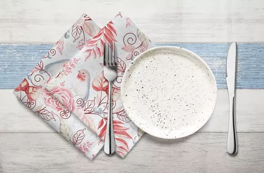 Салфетки Птички розовые (45х45 см - 2 шт)