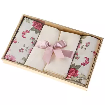 Салфетки Роза цвет: кремовый, розовый (40х40 см - 4 шт)