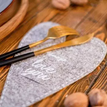 Салфетки Сердце цвет: серый (14х22 см)