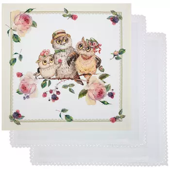 Салфетки Совушки (40х40 см - 3 шт)