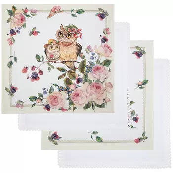 Салфетки Совушки (40х40 см - 4 шт)