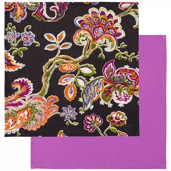 Салфетки Витраж цвет: черный, сиреневый (40х40 см - 4 шт)