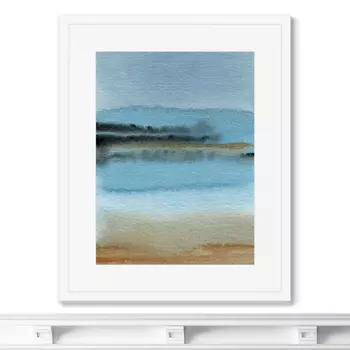 Sandy lakeshore in the morning mist (42х52 см)